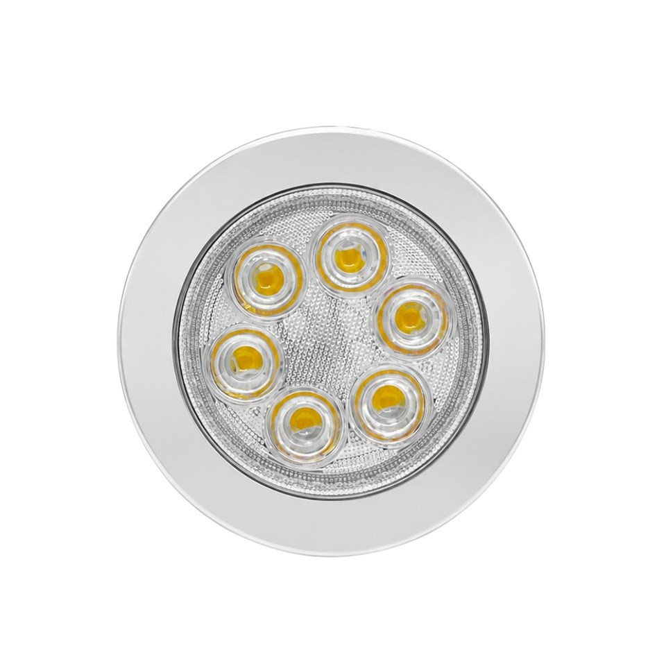 SANEL 12V-24V SPOT TAVAN LAMBA 6 LEDLİ 3000K SICAK BEYAZ (SU GEÇİRMEZ) (90 MM) (BUTONSUZ)