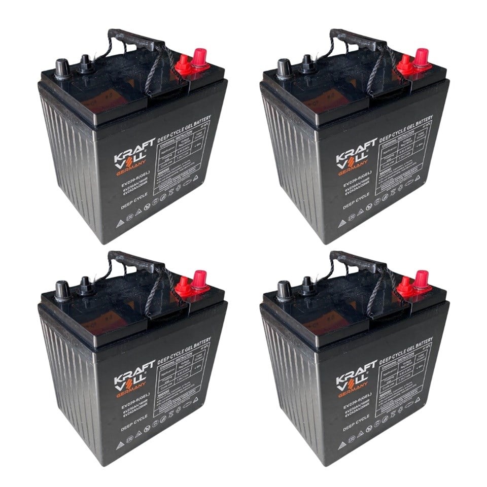 KRAFTVOLL EV220-6 6V 230/242 AH DEEP CYCLE JEL AKÜ (260*180*254 MM) (31 KG) (4 ADET)