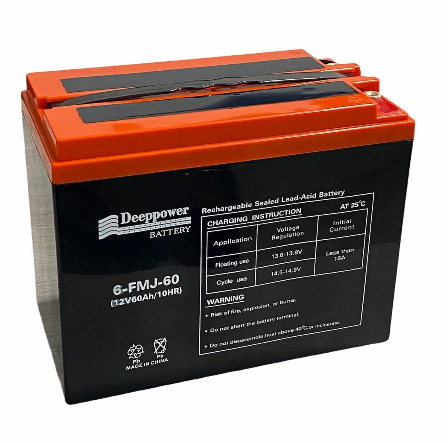 DEEPPOWER 12V 60 AH ELEKTRİKLİ BİSİKLET AKÜSÜ DEEP CYCLE (UZUN ÖMÜRLÜ) (220*120*175) (13.5 KG)