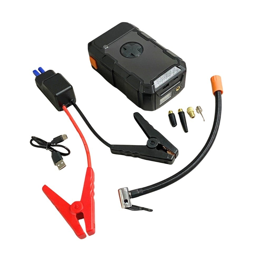 12V AKÜ TAKVİYE CİHAZI (BOOSTER) (500A) HAVA KOMPRESÖRÜ (USB-A 2.4 A POWERBANK) (LED IŞIK)