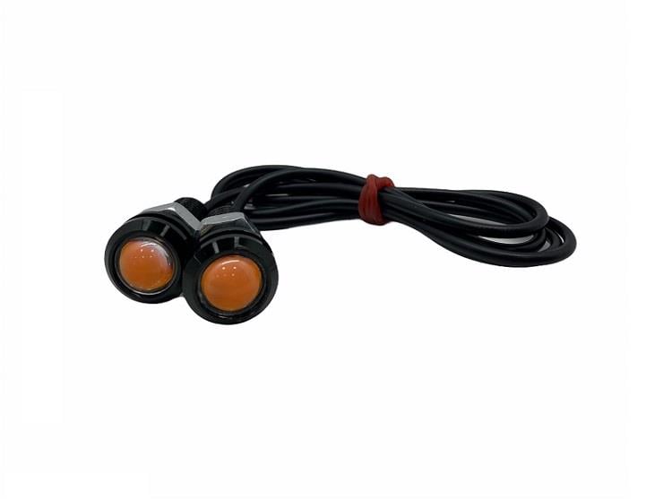 12V GÜNDÜZ SÜRÜŞ-AYNA ALTI LED SARI (MERCEKLİ) (9/22 MM) (2 AD)