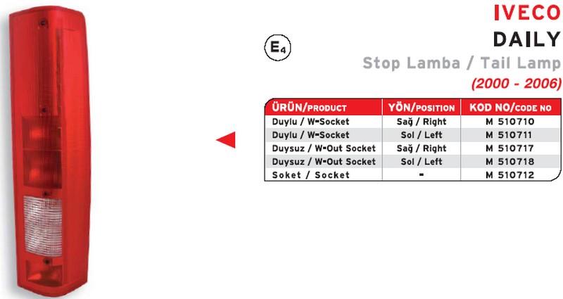 MARS STOP LAMBASI IVECO DAILY 2000-2006 SOL (DUYSUZ)