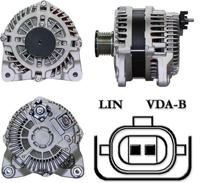 MITSUBISHI 12V ALTERNATÖR DİNAMO 185 A (2 FİŞ) (LIN) MERCEDES VITO-NISSAN NAVARA-RENAULT FLUENCE
