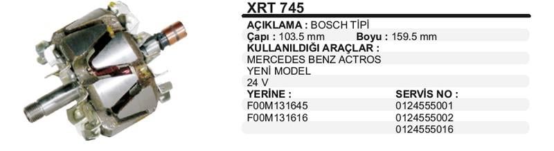 24V ALTERNATÖR ROTOR BOSCH TİPİ 80 A MERCEDES ACTROS/ATEGO/AXOR