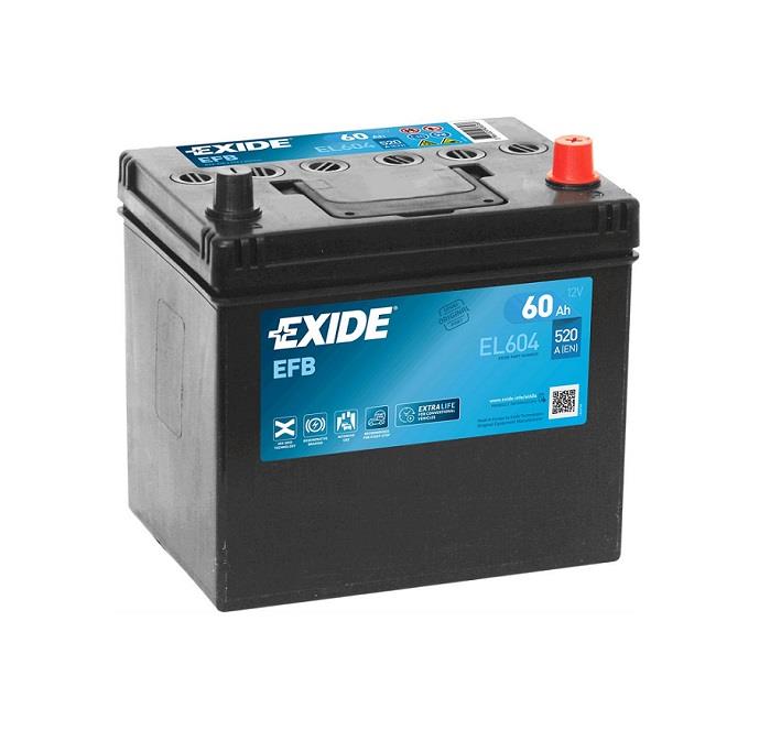 EXIDE 12V 60 AH AKÜ EFB 520 A (EN) (START-STOP) (230*173*222) (YÜKSEK DÜZ)