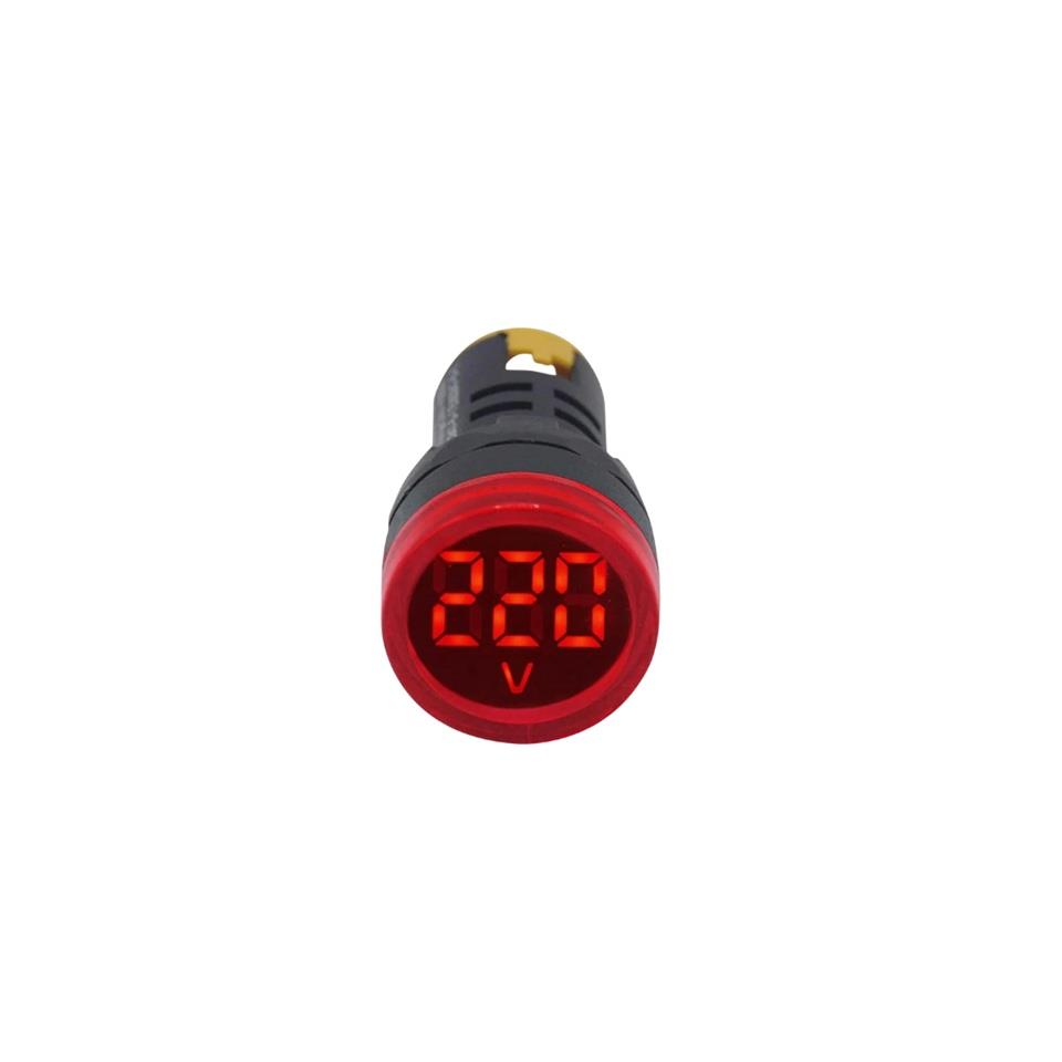 24V-550V DİJİTAL VOLTMETRE (LEDLİ) (22/29.5 MM) KIRMIZI