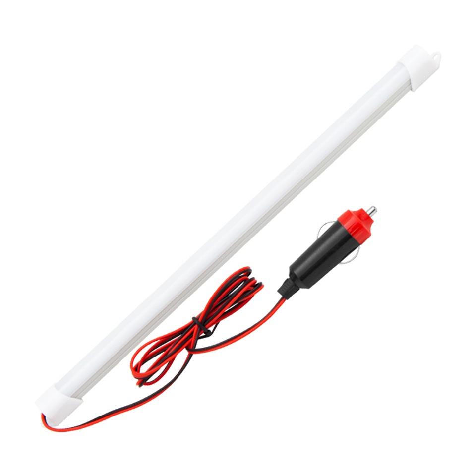 12V FLORESAN TAVAN LAMBASI LEDLİ BEYAZ  ÇAKMAK FİŞLİ (BUZLU CAM) (30 CM)