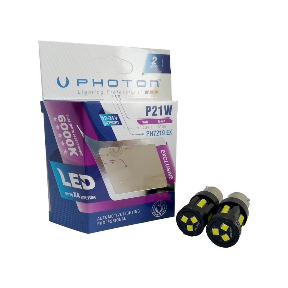 PHOTON 12V-24V 93 AMPUL 21 LEDLİ BEYAZ (EXCLUSIVE SERİSİ) (MERCEKLİ) CB (2 AD)