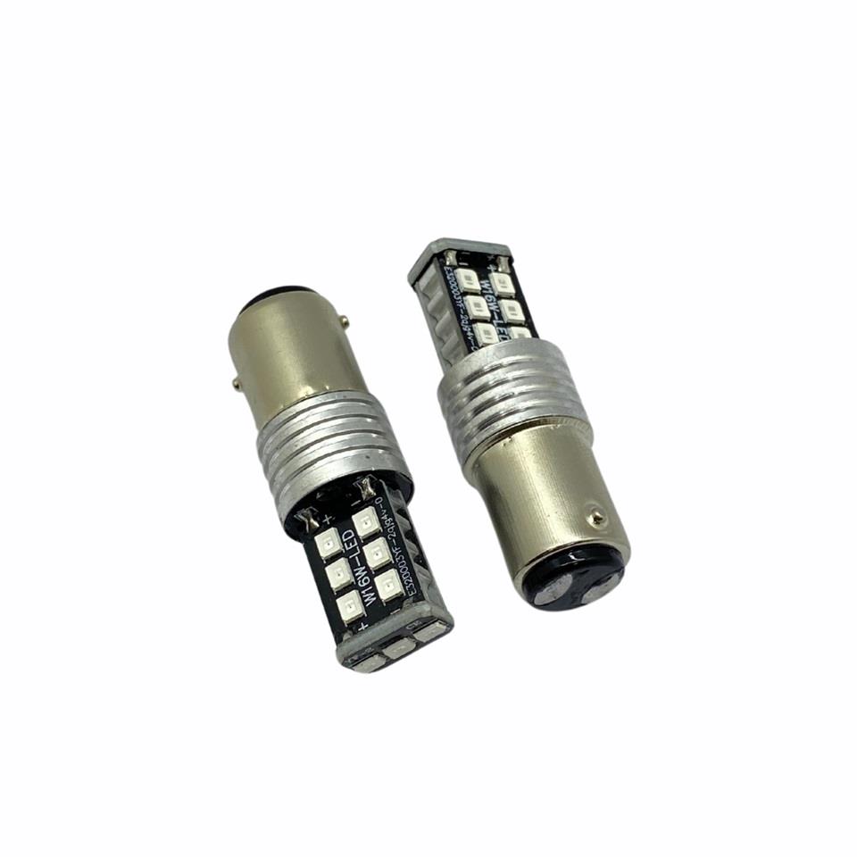 12V 1016 AMPUL 15 LEDLİ KIRMIZI (2 AD)