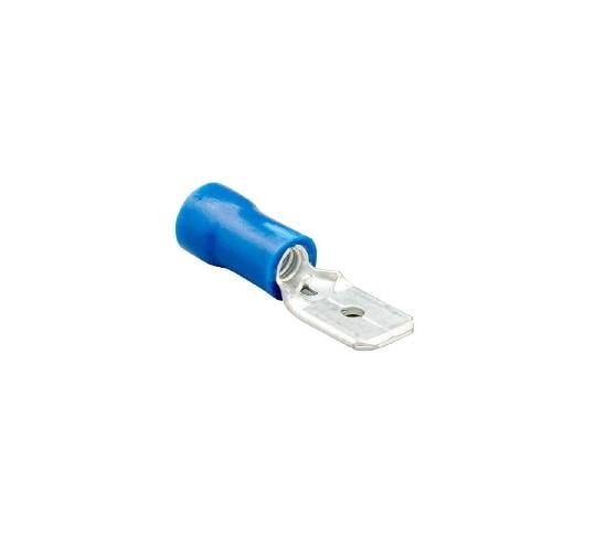 ERKEK FİŞ STANDART (İZOLELİ) (6.3 MM) (1.50-2.50 MM KABLO UYUMLU) MAVİ