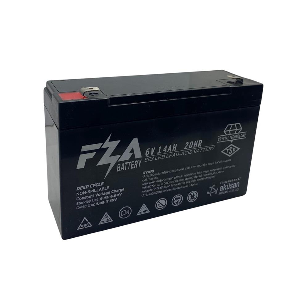 FZA 6V 14 AH AKÜ KURU TİP (150*50*95) (1.78 KG) (TSE'Lİ)