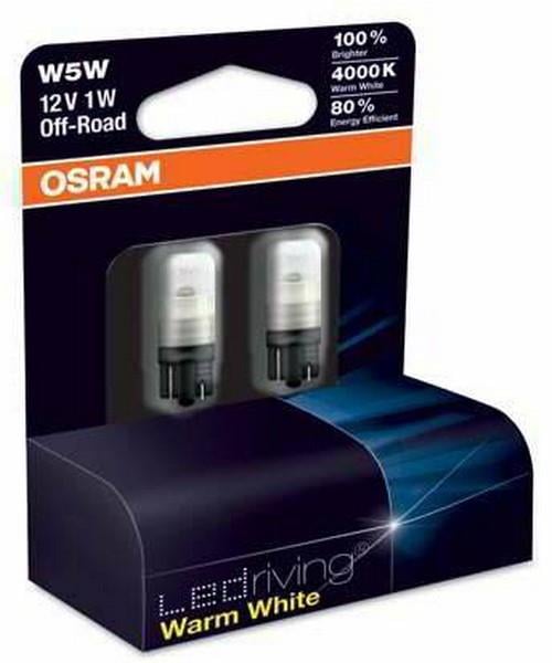 OSRAM 12V DİPSİZ AMPUL T10 TEK LEDLİ 4000K 1W (2 AD)