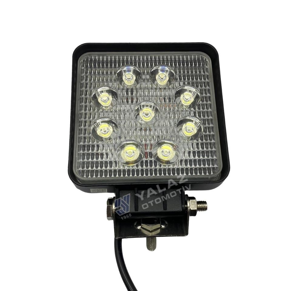 WOLFRAM 10V-30V ÇALIŞMA LAMBASI KARE (9 X 3W POWER LEDLİ) (105*105*44) E9 GERMANY