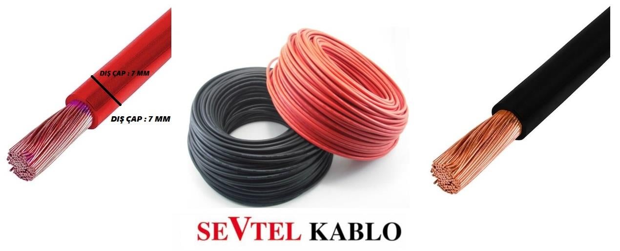 SEVTEL 10 MM AKÜ KABLOSU (SİYAH) (1 MT)