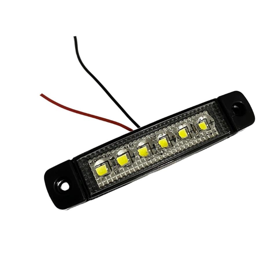 12V-24V PARMAK LAMBA 6-LEDLİ BEYAZ (98*20 MM)