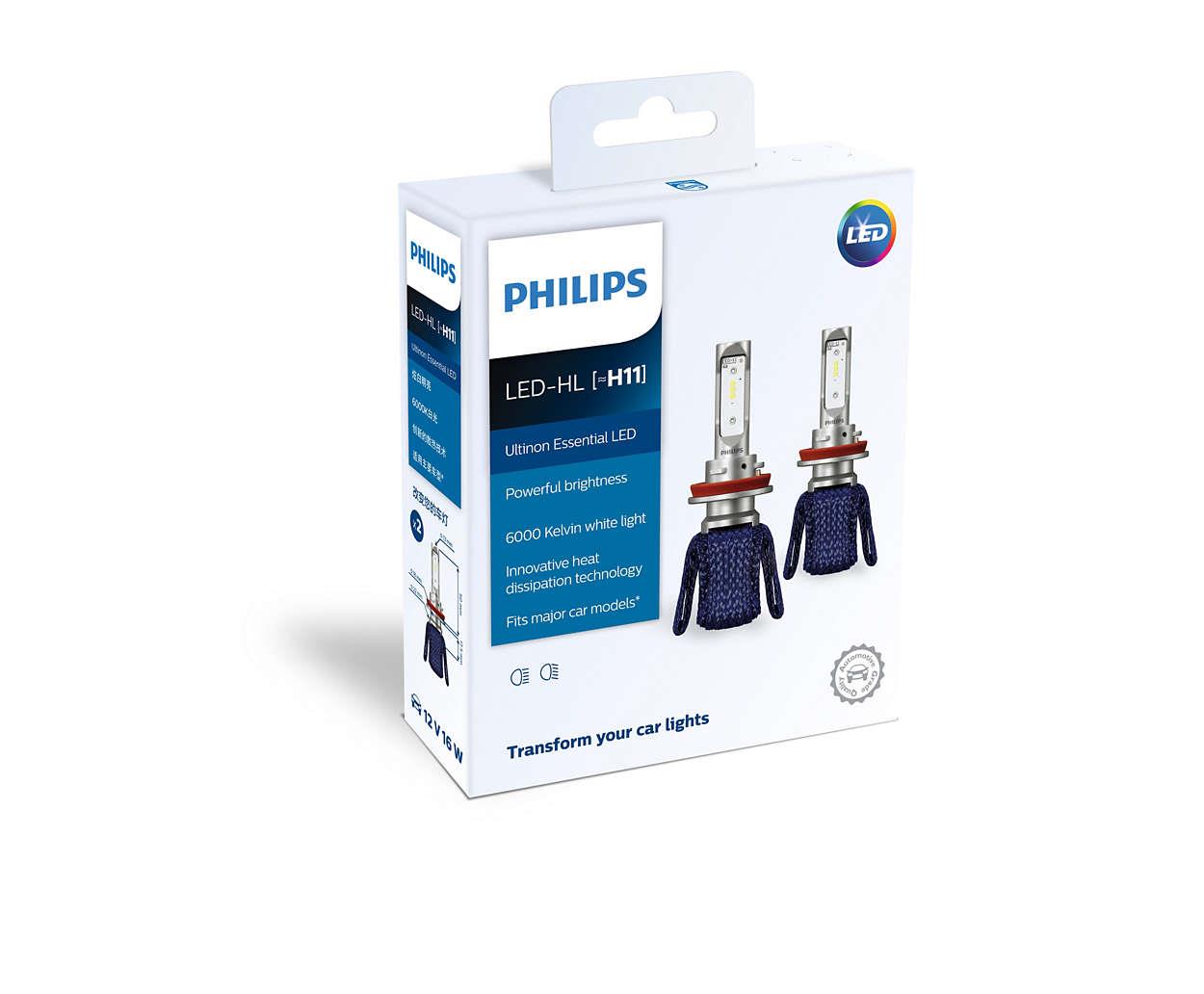 PHILIPS 12V H8/H11/H16 CSP LED XENON FAR AMPUL SETİ 6000K FANSIZ