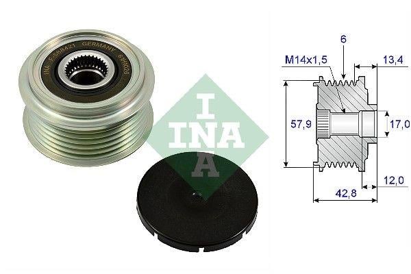 INA ALTERNATÖR KASNAK RULMANLI 6-KANAL TOYOTA AURIS/COROLLA/YARIS/VERSO D-4D