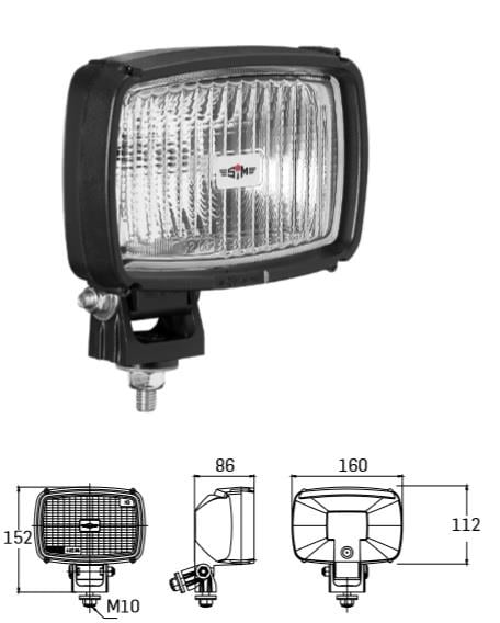 SİM ÇALIŞMA LAMBASI-FARI PLS (DİKDÖRTGEN BUZLU CAM) (H3 AMPULSÜZ) (160*112 MM) FORKLİFT-İŞ MAKİNASI