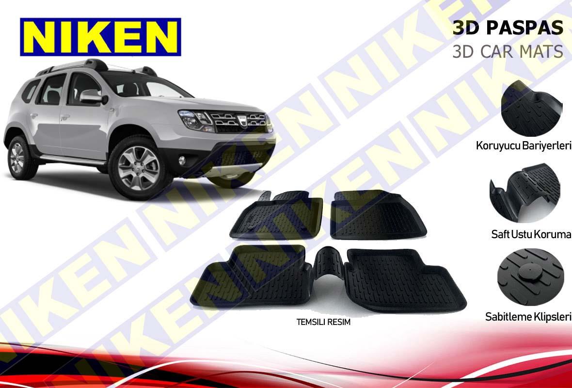 3D ARAÇ PASPASI (SİYAH) (4 PARÇA) DACIA DUSTER 2010-2017