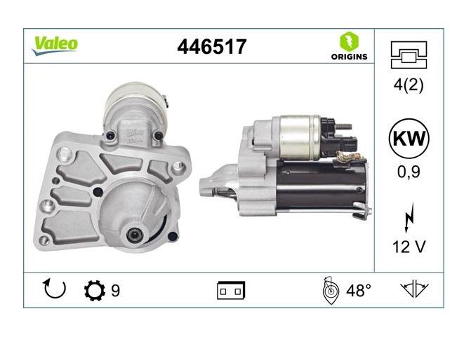 VALEO 12V MARŞ MOTORU 9 DİŞ 0.9 KW CITROEN-PEUGEOT BENZİNLİ
