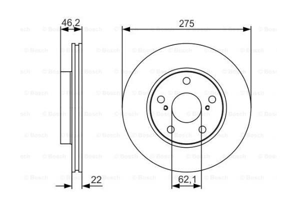 BOSCH FREN AYNASI (DİSKİ) ÖN TOYOTA AURIS 2007-2012/COROLLA 2006-2019