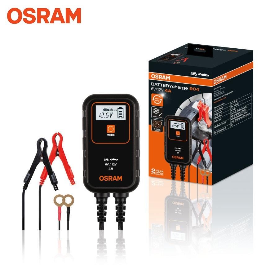OSRAM 6V-12V ŞARJ REDRESÖRÜ (AKILLI AKÜ ŞARJ CİHAZI) OTOMATİK 4 A (+AGM)