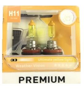 PREMIUM 12V H11 AMPUL 55W ULTIMATE YELLOW SARI IŞIK 3000K (2 AD)