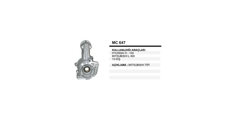 MARŞ PİNYON KAPAK MITSUBISHI TİPİ MITSUBISHI L300 EM (13 DİŞ)