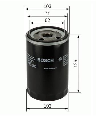 BOSCH YAĞ FİLTRESİ HYUNDAI H100/STAREX-KIA BONGO-MITSUBISHI L300 (KISA TİP)