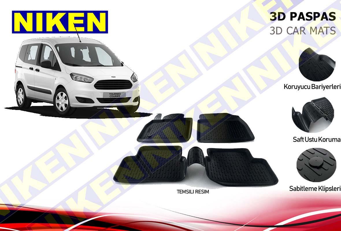 3D ARAÇ PASPASI (SİYAH) (4 PARÇA) FORD COURIER 2014 > 