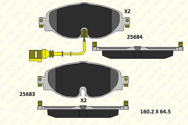 KALE ÖN FREN BALATASI (İKAZLI) AUDI-SEAT-SKODA-VW