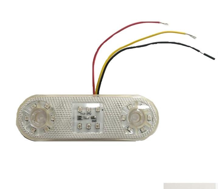 12V-24V YAN SİNYAL LAMBASI DORSE SİDE MARKER KIRMIZI-SARI (2 FONKSİYONLU) (18 LEDLİ)