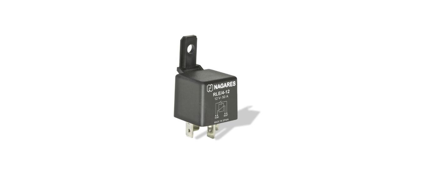 NAGARES 12V RÖLE 4 UÇLU 50 A (70 A TİPİ) (2 UÇ KÜÇÜK / 2 UÇ BÜYÜK) (6.3 MM / 9.5 MM)