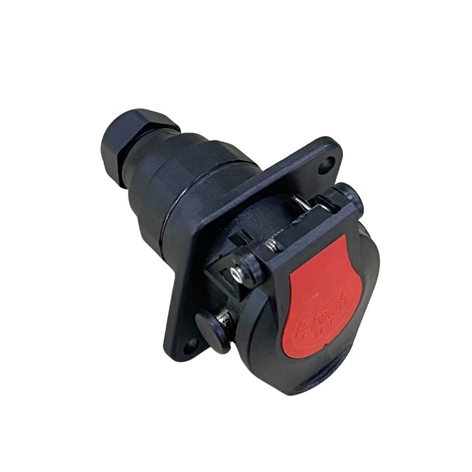 TIR ABS-EBS SOKETI (RÖMORK FİŞİ) (7'Lİ DİŞİ) (KIRMIZI KAPAKLI)