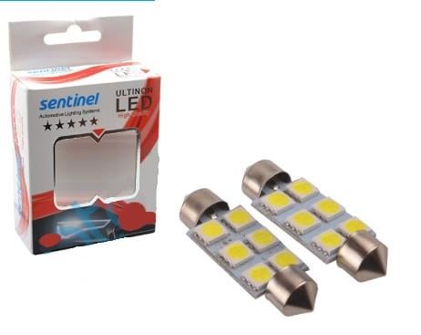 12V SOFİT AMPUL 6 LEDLİ BEYAZ (39 MM) (2 AD)
