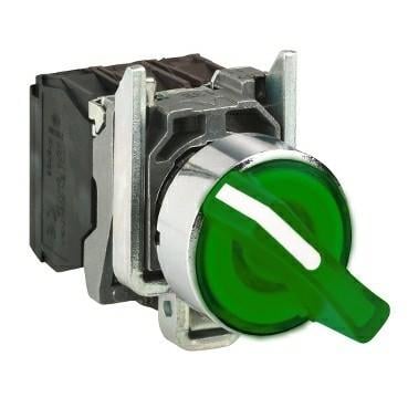 SCHNEIDER 220V AC MANDAL BUTON (LEDLİ) (KALICI) ((I-0) (22 MM) 1NA+1NK KONTAK