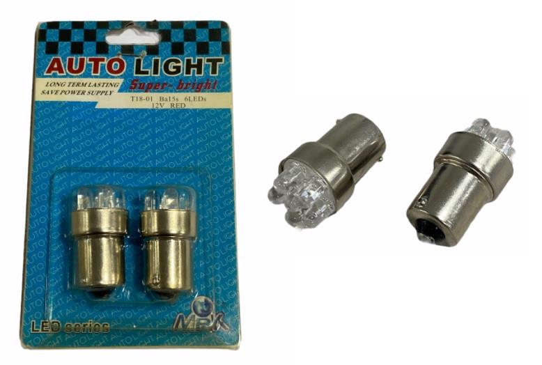 12V 67 AMPUL 6 LEDLİ KIRMIZI (2 AD)