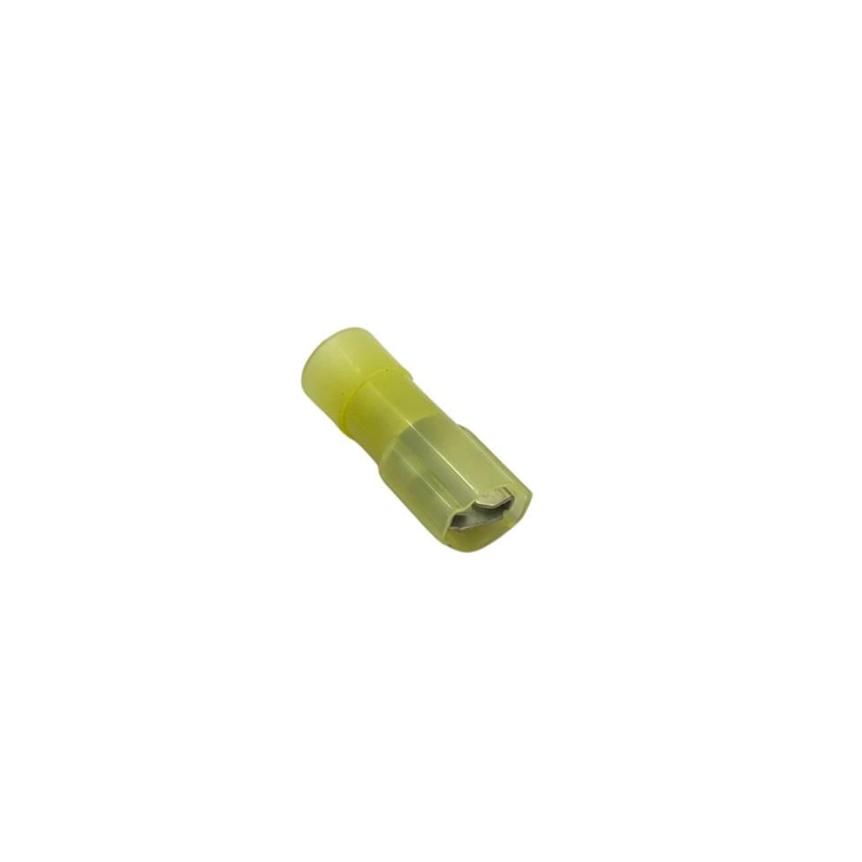 DİŞİ FİŞ STANDART TIRNAKSIZ (TAM İZOLELİ) FASTON TİP (6.3 MM) (4.00-6.00 MM KABLO UYUMLU) SARI