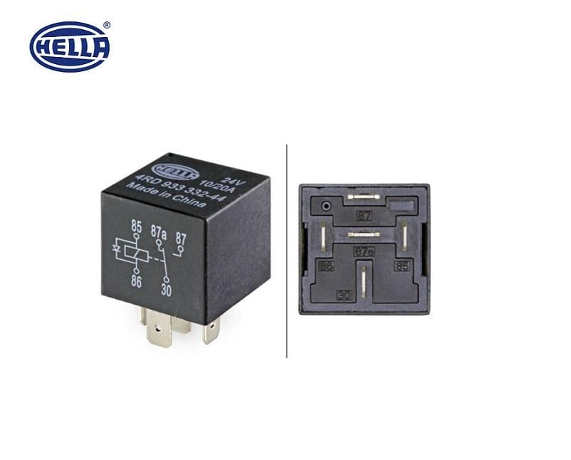HELLA 24V RÖLE 5 UÇLU 10/20 A (DİYOTLU) (30-85-86-87-87a)