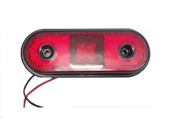 12V-24V YAN İKAZ LAMBASI DORSE SİDE MARKER (4 LEDLİ) OVAL KIRMIZI YM