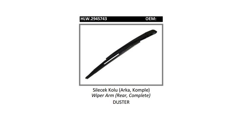ARKA SİLECEK KOL SÜPÜRGE TAKIMI DACIA DUSTER