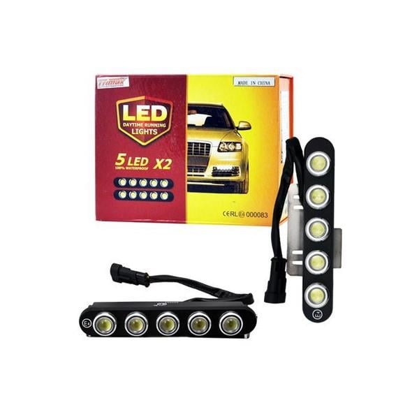 12V GÜNDÜZ SÜRÜŞ LAMBASI 5-LEDLİ (2 AD)