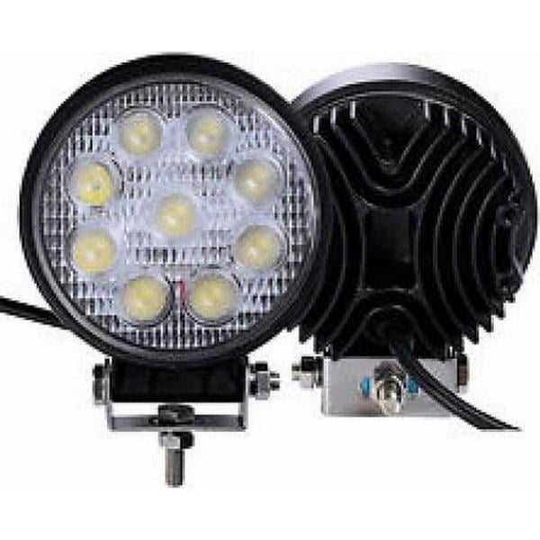12V-24V ÇALIŞMA LAMBASI YUVARLAK (9 X 3W POWER LEDLİ) (120 MM)