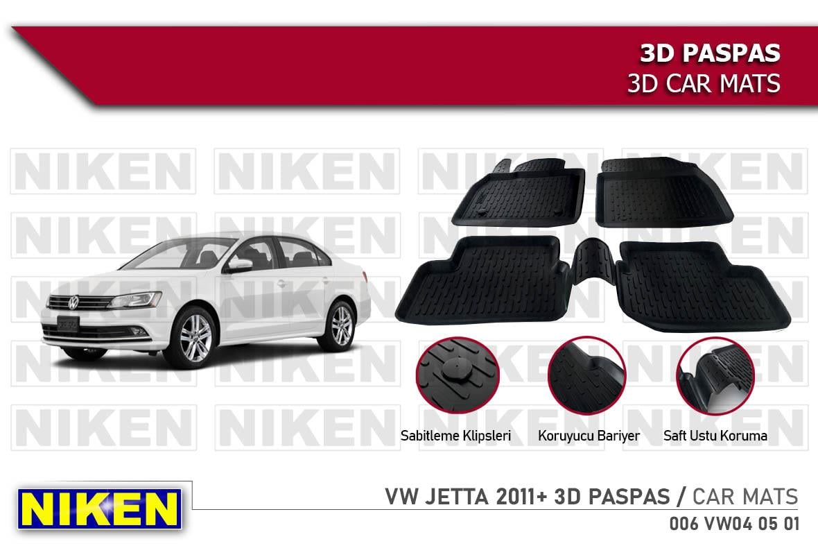 3D ARAÇ PASPASI (SİYAH) (4 PARÇA) VW JETTA 2011 > 