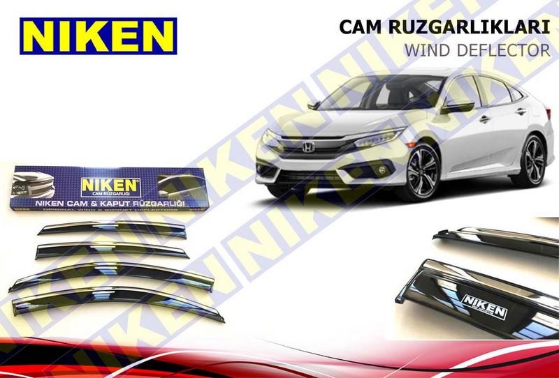 CAM RÜZGARLIĞI MUGEN HONDA CIVIC 2016 > (SET) ÖN-ARKA (KROMLU)