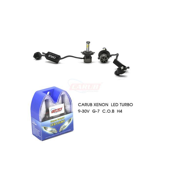 9V-30V H4 LED XENON FAR AMPUL SETİ (4 LEDLİ) 6500K 8000 LÜMEN (COB LED)