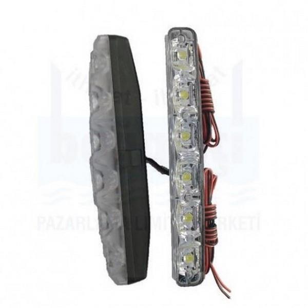 12V GÜNDÜZ SÜRÜŞ LAMBASI 6-LEDLİ/8-LEDLİ 2 CM X 16 CM (2 AD)