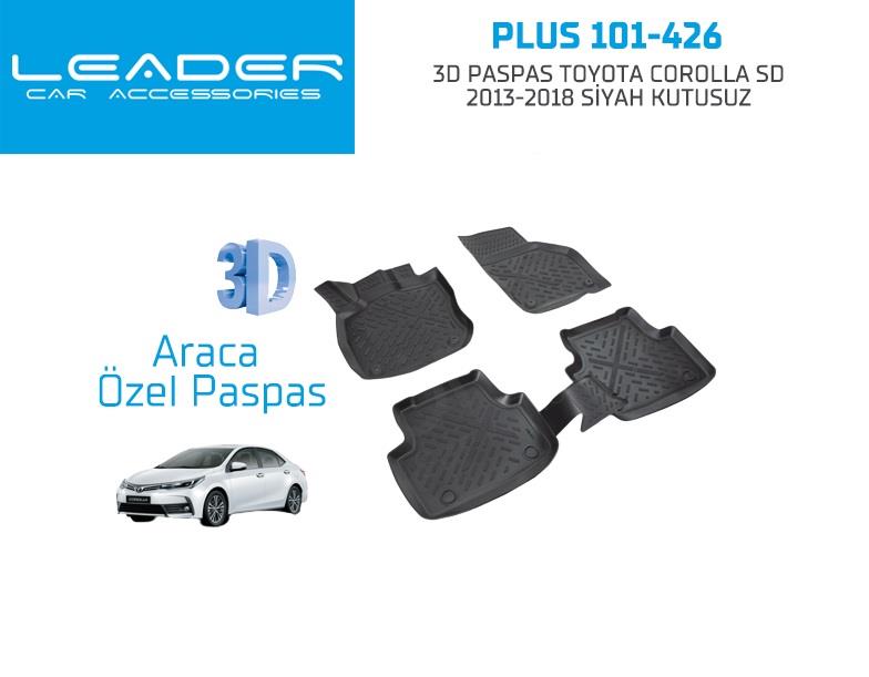 3D ARAÇ PASPASI (SİYAH) (4 PARÇA) TOYOTA COROLLA 2013-2018