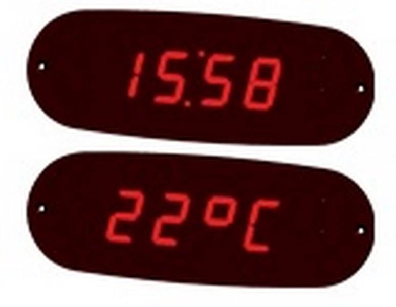 SANEL 12V-24V DİJİTAL ZAMAN SAATİ (TERMOMETRELİ) OVAL