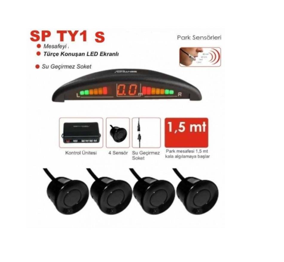 PARK SENSÖRÜ SES İKAZLI+OVAL GÖSTERGELİ (KONUŞAN) (22 MM) SİYAH